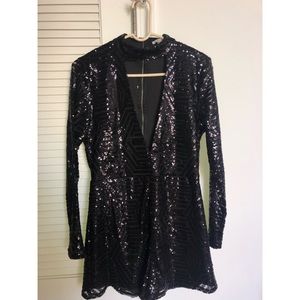Sequin Black Romper